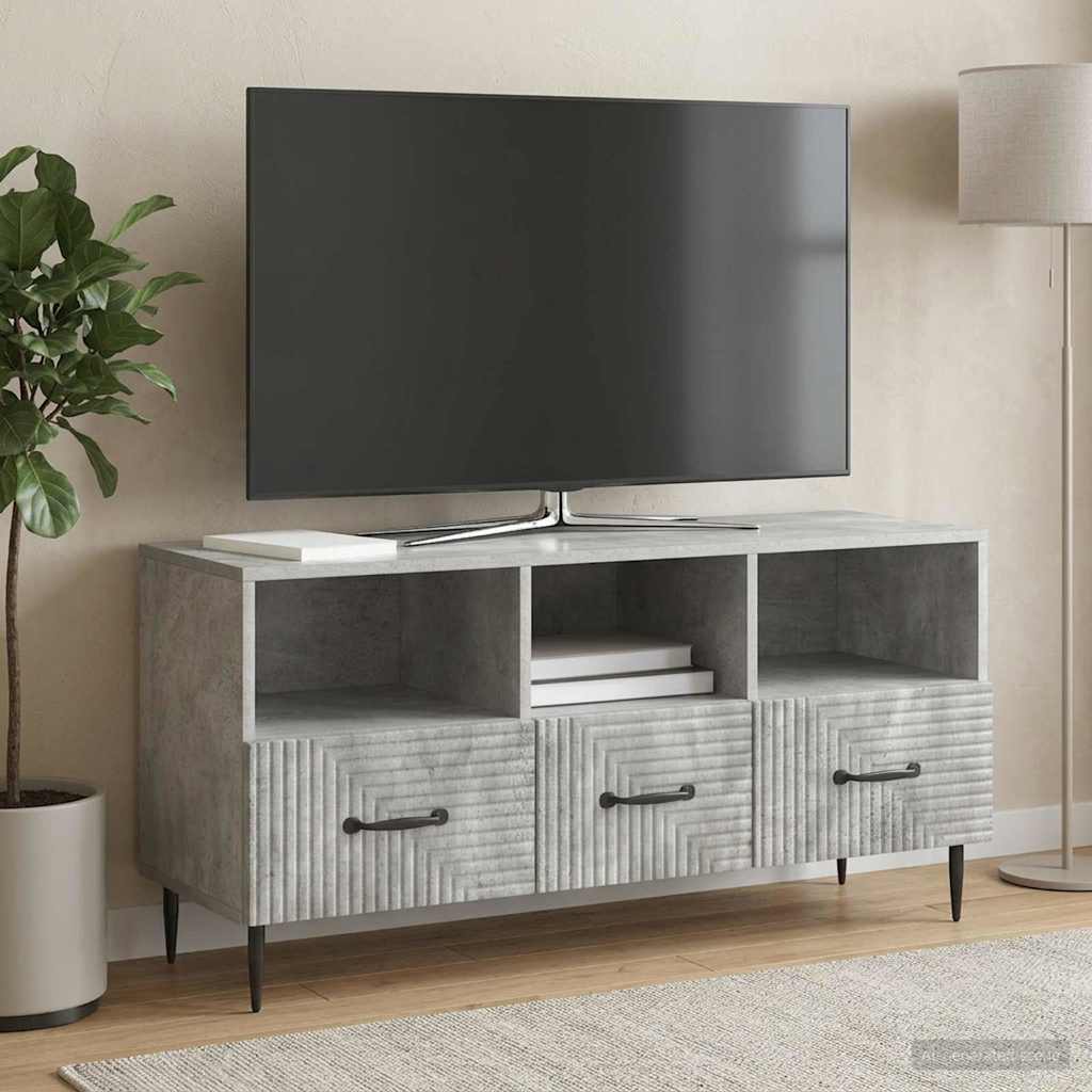 vidaXL TV Cabinet Concrete Grey 102 x 34.5 x 50 cm Engineered Wood
