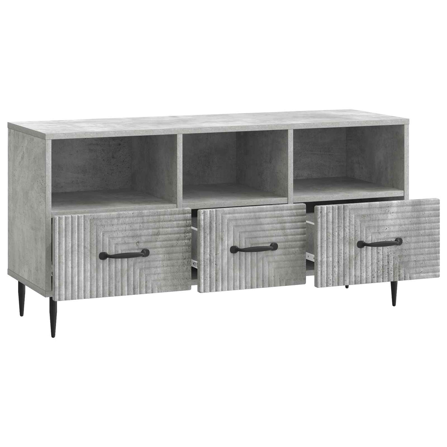 vidaXL TV Cabinet Concrete Grey 102 x 34.5 x 50 cm Engineered Wood