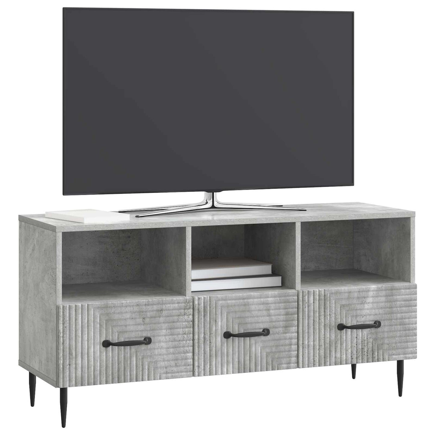 vidaXL TV Cabinet Concrete Grey 102 x 34.5 x 50 cm Engineered Wood