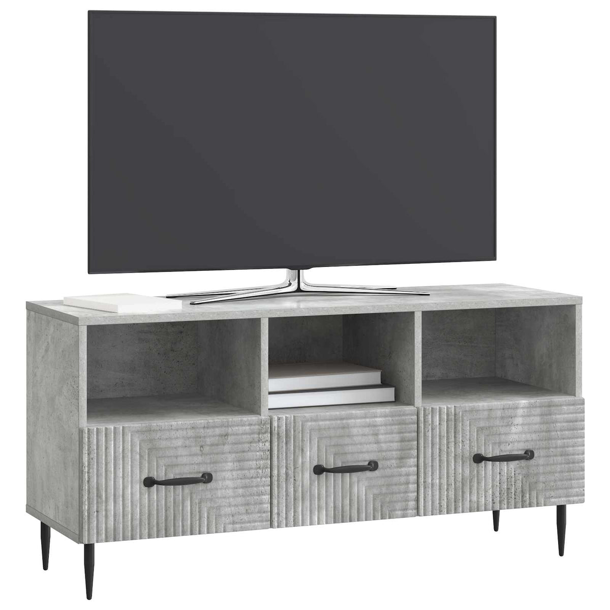 vidaXL TV Cabinet Concrete Grey 102 x 34.5 x 50 cm Engineered Wood