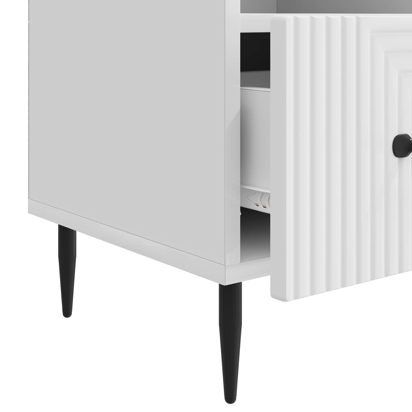 vidaXL TV Cabinet High Gloss White 102 x 34.5 x 50 cm Engineered Wood