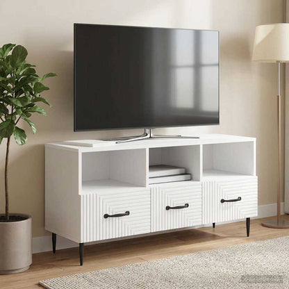 vidaXL TV Cabinet High Gloss White 102 x 34.5 x 50 cm Engineered Wood
