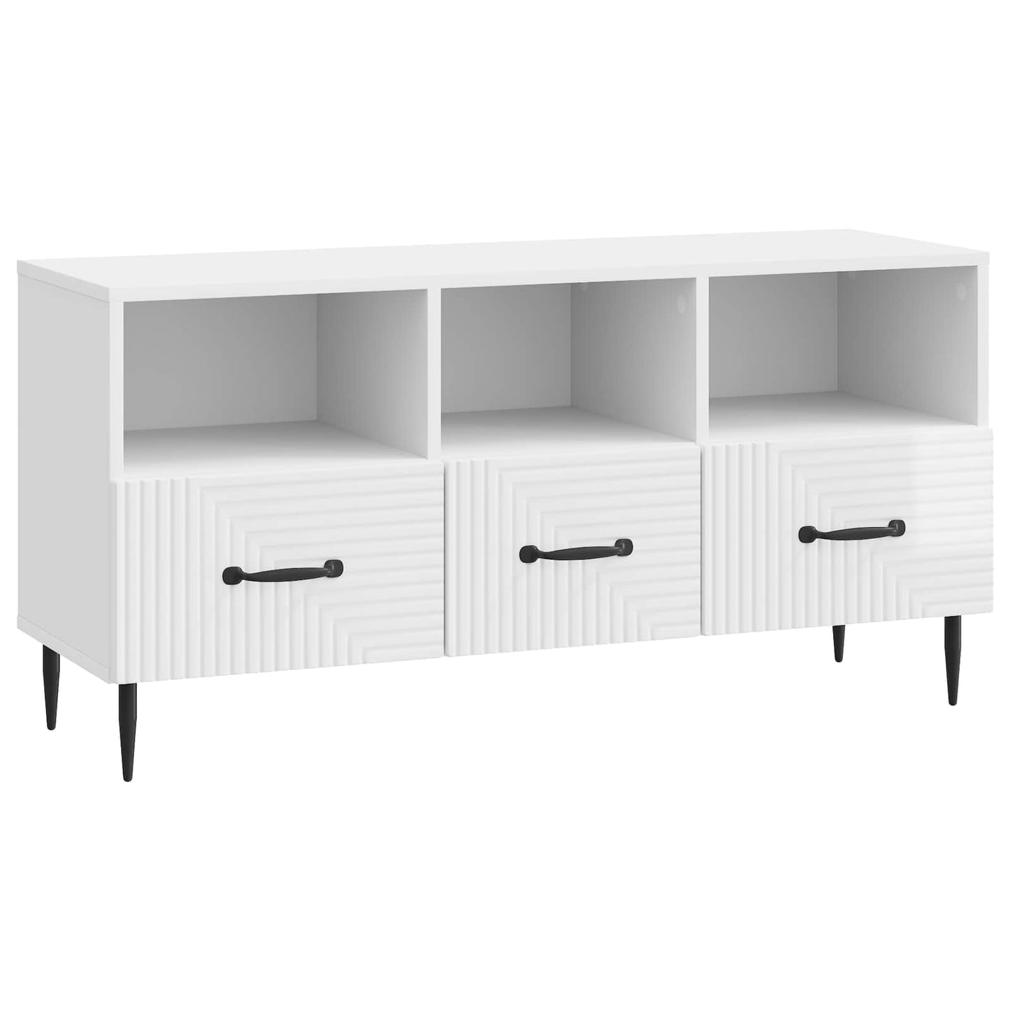 vidaXL TV Cabinet High Gloss White 102 x 34.5 x 50 cm Engineered Wood
