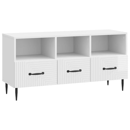 vidaXL TV Cabinet High Gloss White 102 x 34.5 x 50 cm Engineered Wood