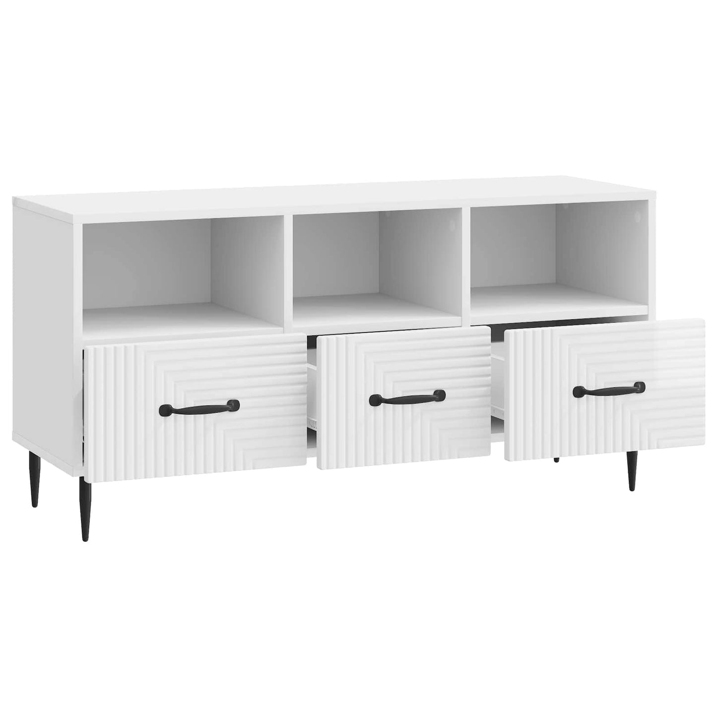vidaXL TV Cabinet High Gloss White 102 x 34.5 x 50 cm Engineered Wood