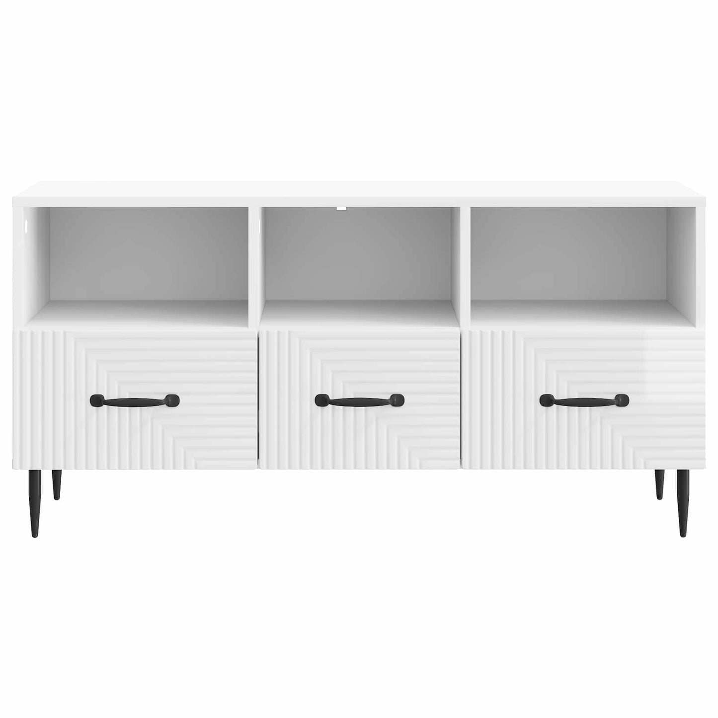 vidaXL TV Cabinet High Gloss White 102 x 34.5 x 50 cm Engineered Wood