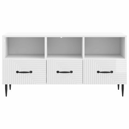 vidaXL TV Cabinet High Gloss White 102 x 34.5 x 50 cm Engineered Wood