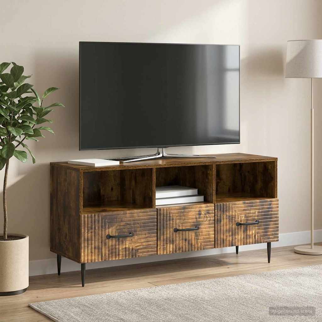 vidaXL TV Cabinet Smoked Oak 102 x 34.5 x 50 cm Engineered Wood