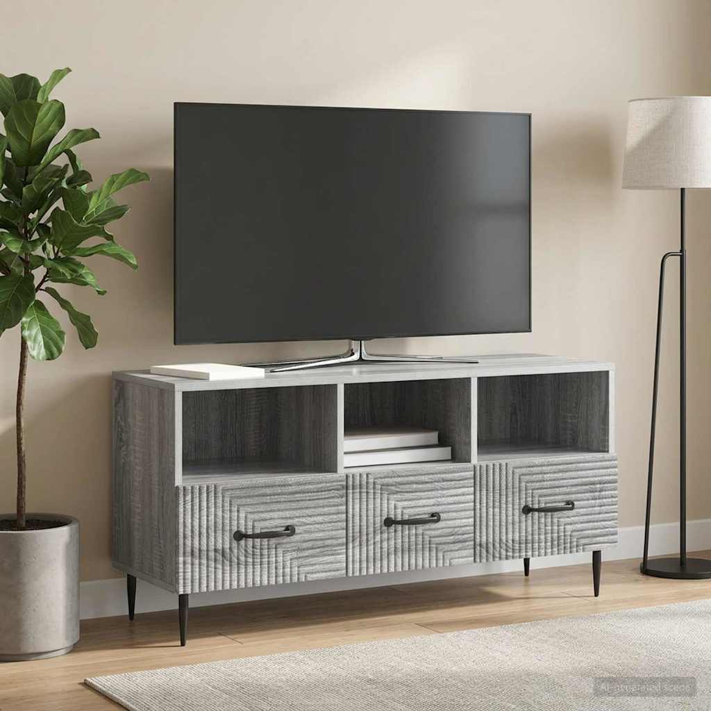vidaXL TV Cabinet Grey Sonoma 102 x 34.5 x 50 cm Engineered Wood