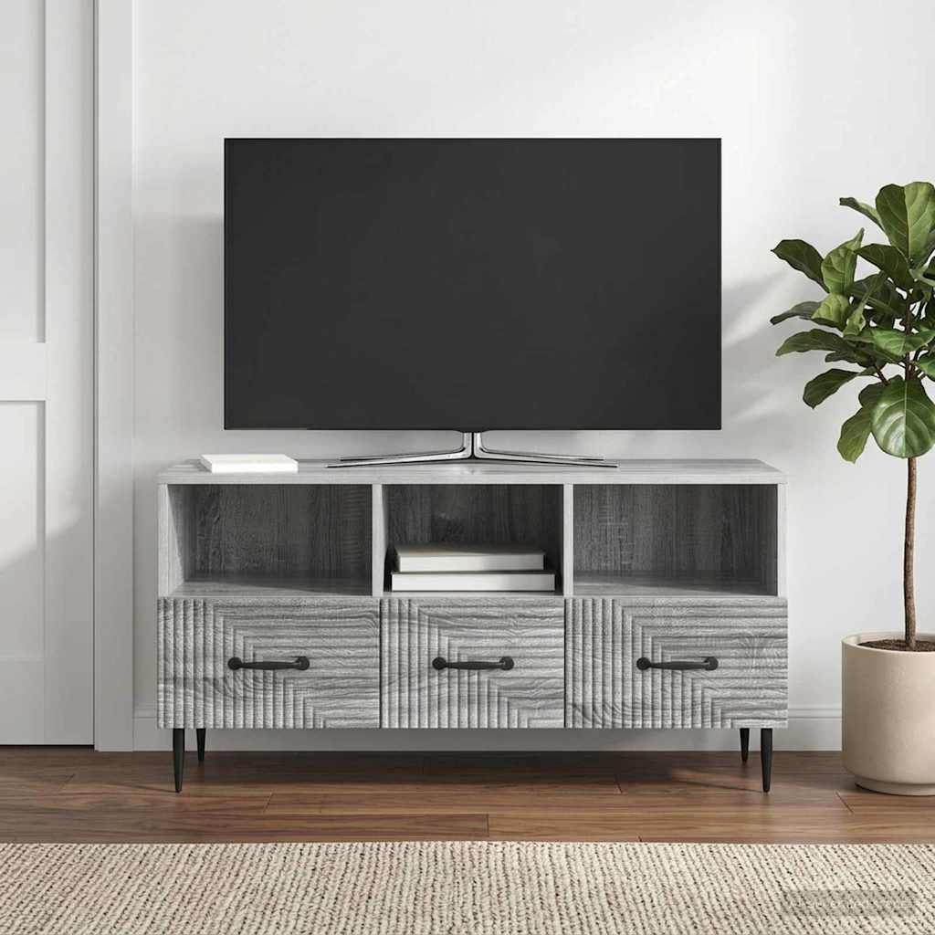 vidaXL TV Cabinet Grey Sonoma 102 x 34.5 x 50 cm Engineered Wood