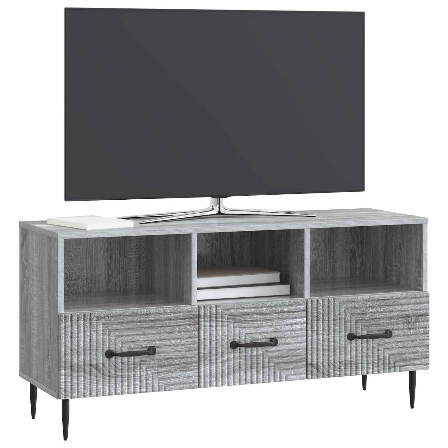 vidaXL TV Cabinet Grey Sonoma 102 x 34.5 x 50 cm Engineered Wood