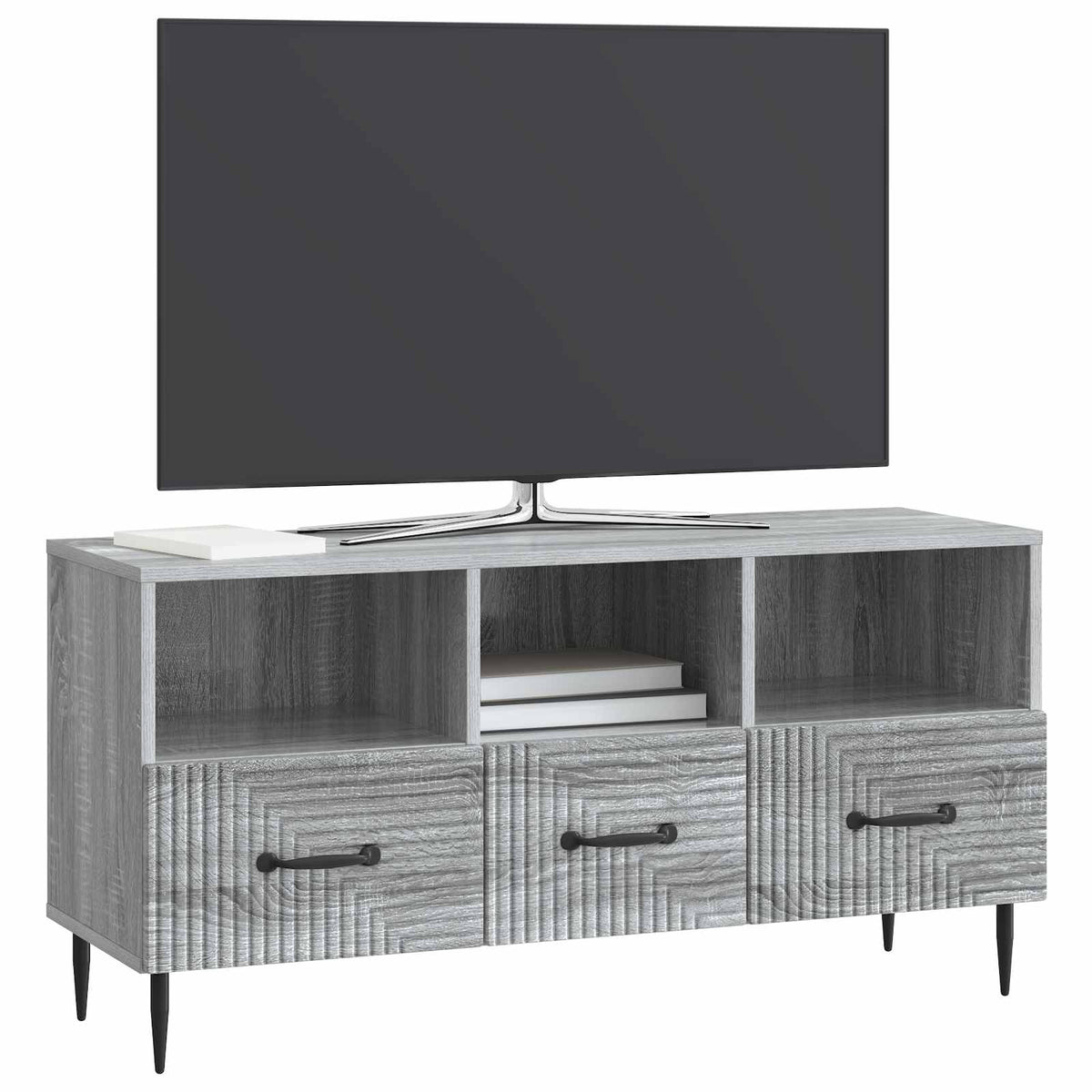 vidaXL TV Cabinet Grey Sonoma 102 x 34.5 x 50 cm Engineered Wood