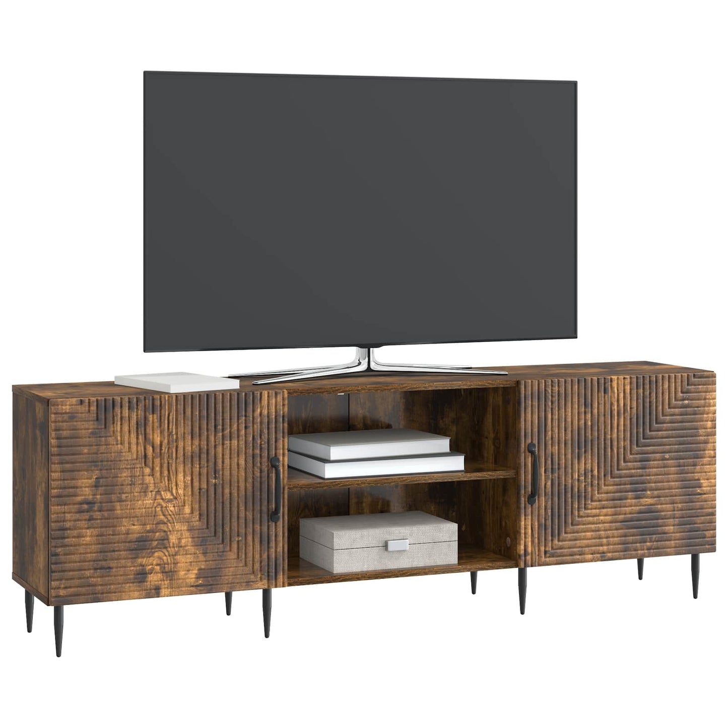 vidaXL TV Cabinet Smoked Oak 150 x 31 x 50 cm Engineered Wood