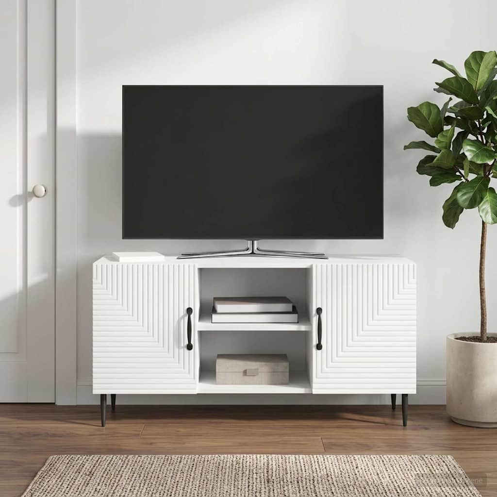 vidaXL TV Cabinet White 102 x 34.5 x 50 cm Engineered Wood