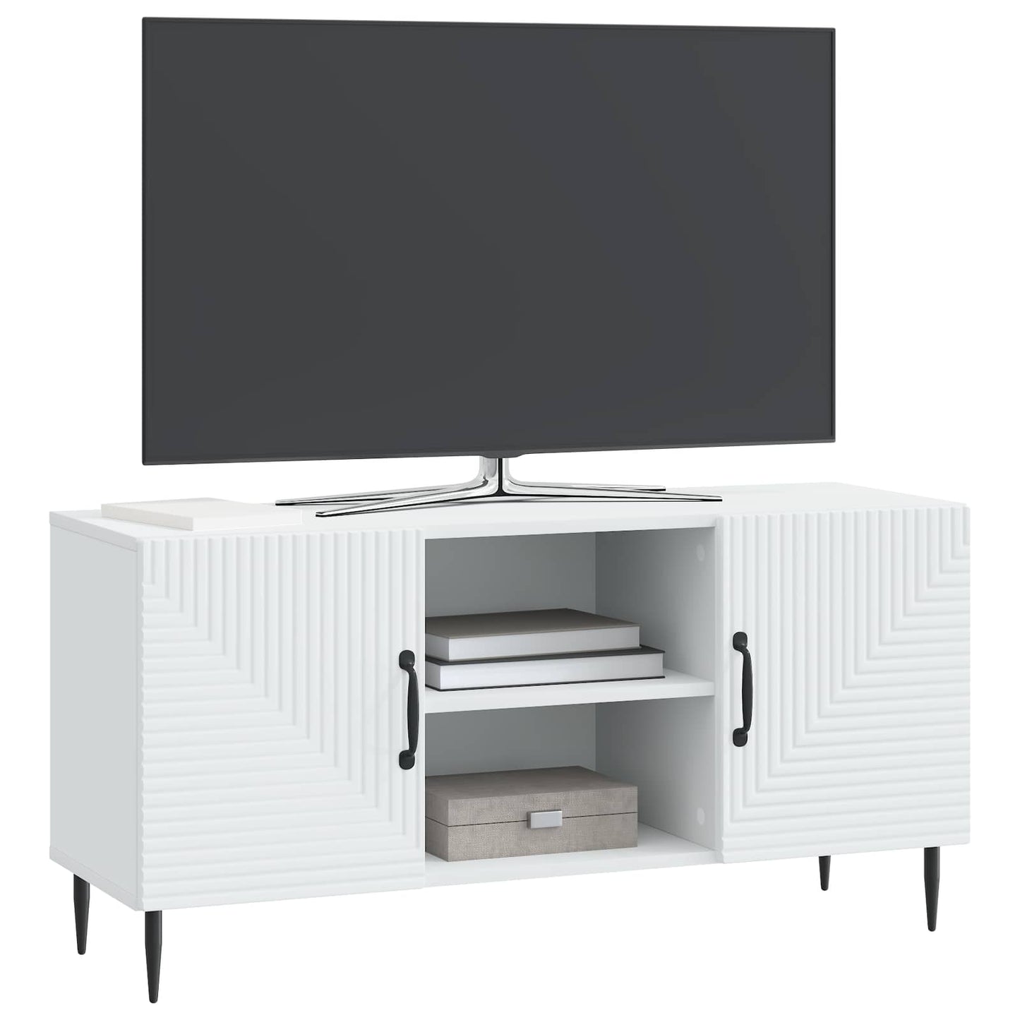 vidaXL TV Cabinet White 102 x 34.5 x 50 cm Engineered Wood