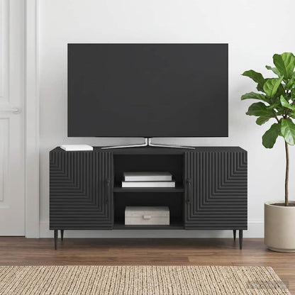 vidaXL TV Cabinet Black 102 x 34.5 x 50 cm Engineered Wood