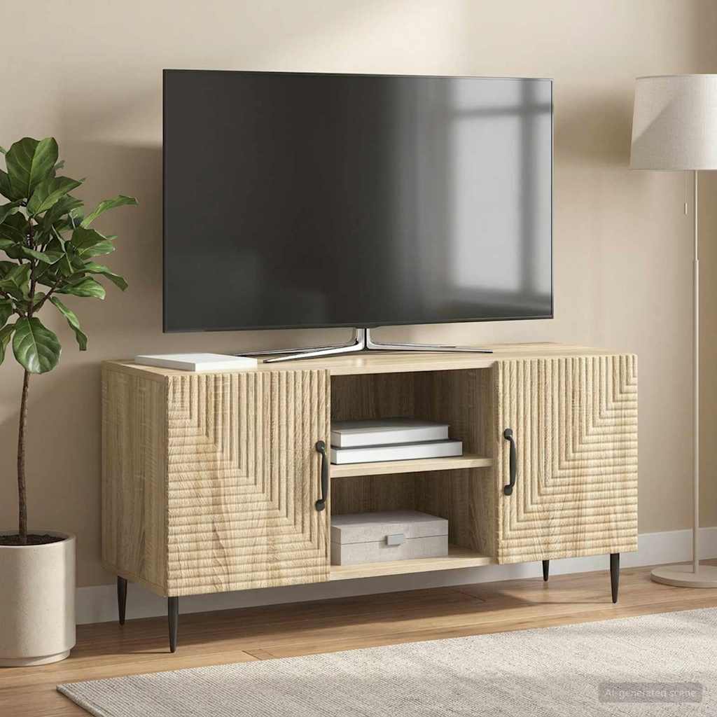 vidaXL TV Cabinet Sonoma Oak 102 x 34.5 x 50 cm Engineered Wood