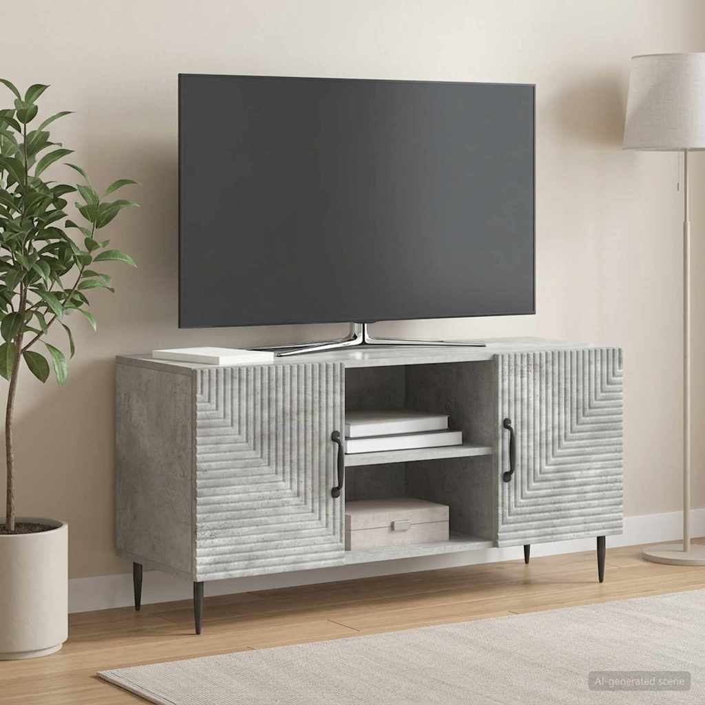 vidaXL TV Cabinet Concrete Grey 102 x 34.5 x 50 cm Engineered Wood