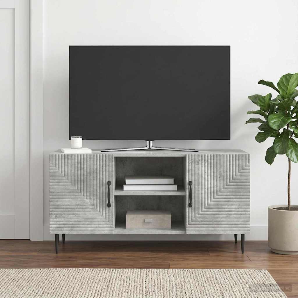 vidaXL TV Cabinet Concrete Grey 102 x 34.5 x 50 cm Engineered Wood