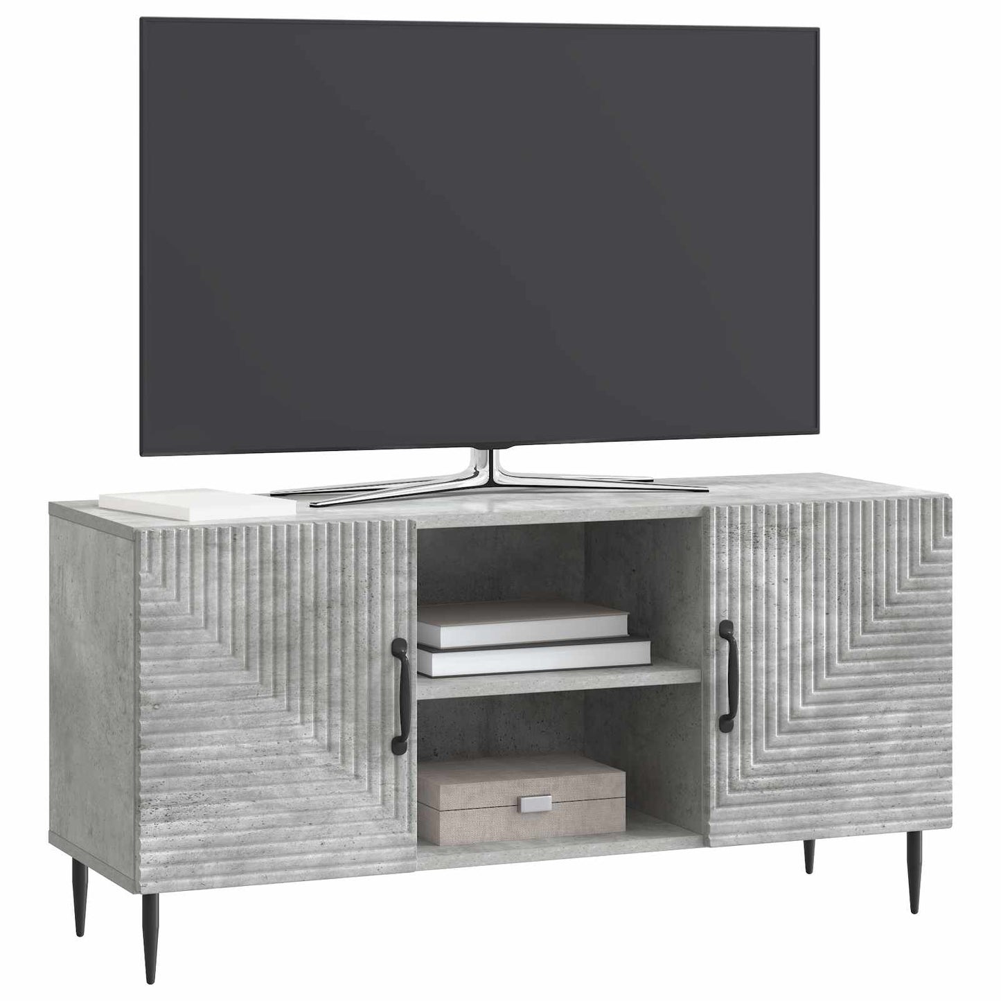 vidaXL TV Cabinet Concrete Grey 102 x 34.5 x 50 cm Engineered Wood