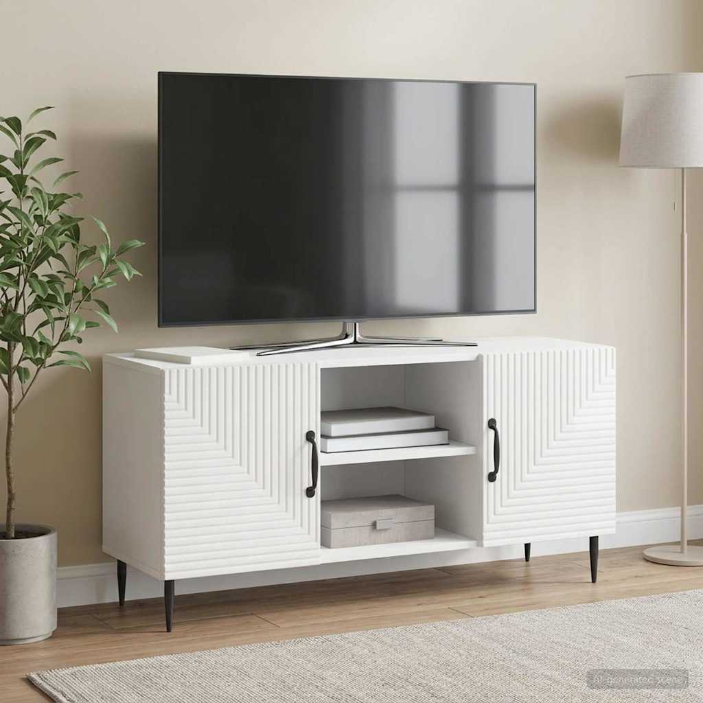 vidaXL TV Cabinet High Gloss White 102 x 34.5 x 50 cm Engineered Wood