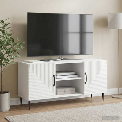 vidaXL TV Cabinet High Gloss White 102 x 34.5 x 50 cm Engineered Wood