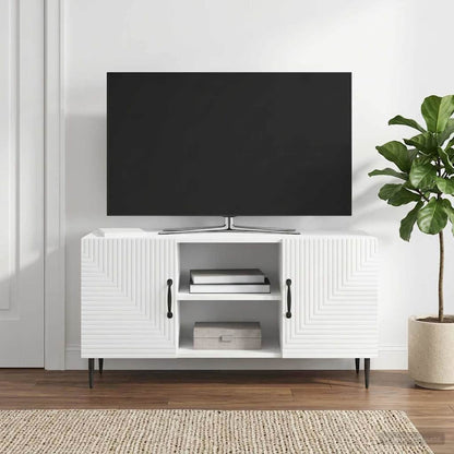vidaXL TV Cabinet High Gloss White 102 x 34.5 x 50 cm Engineered Wood