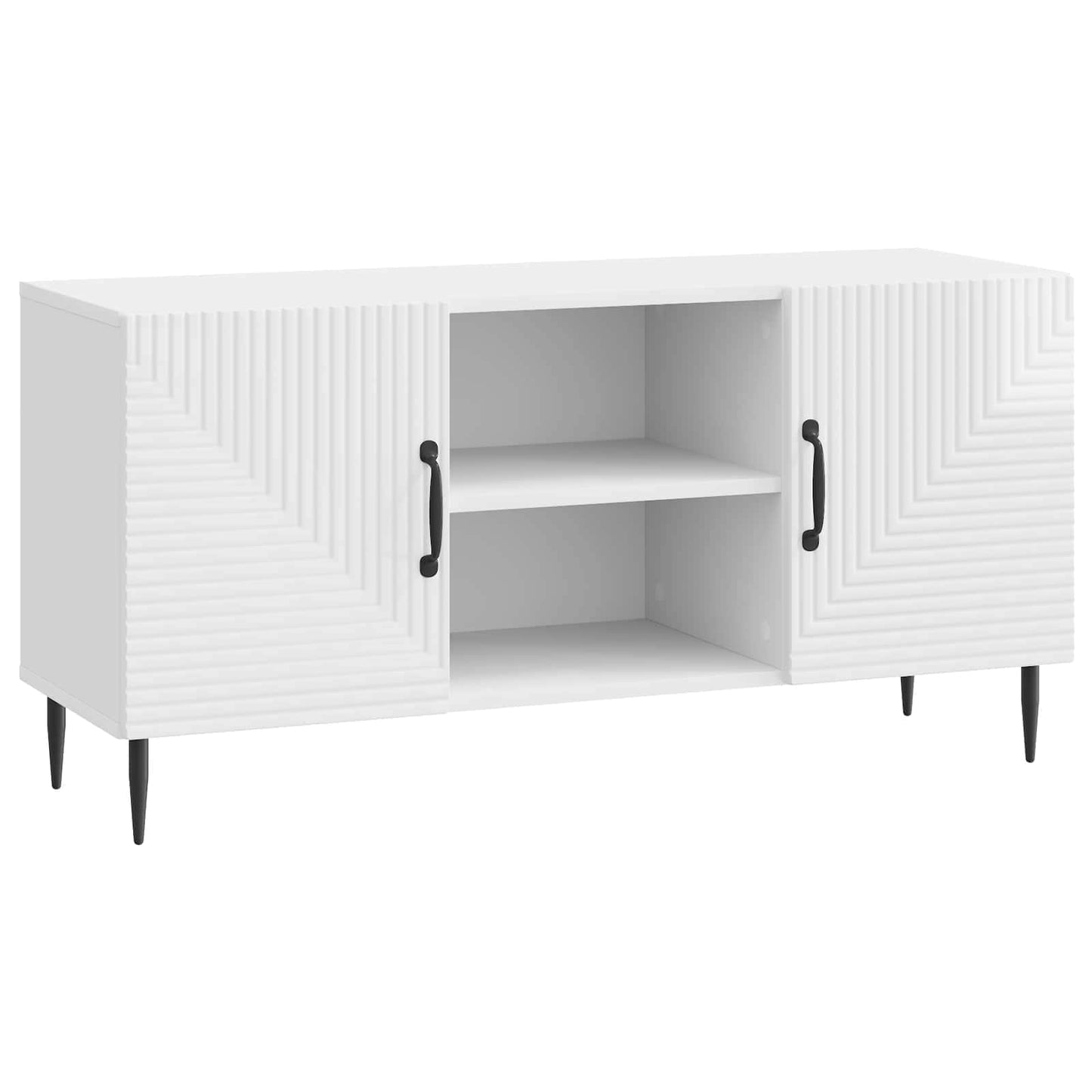 vidaXL TV Cabinet High Gloss White 102 x 34.5 x 50 cm Engineered Wood