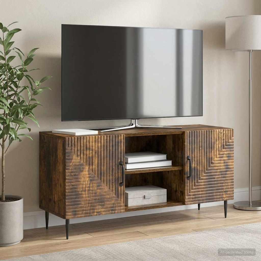vidaXL TV Cabinet Smoked Oak 102 x 34.5 x 50 cm Engineered Wood