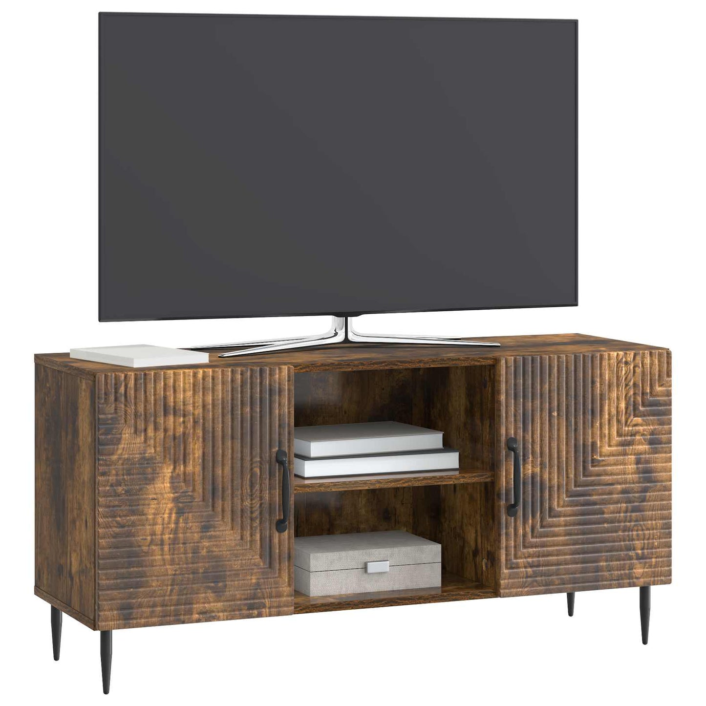 vidaXL TV Cabinet Smoked Oak 102 x 34.5 x 50 cm Engineered Wood