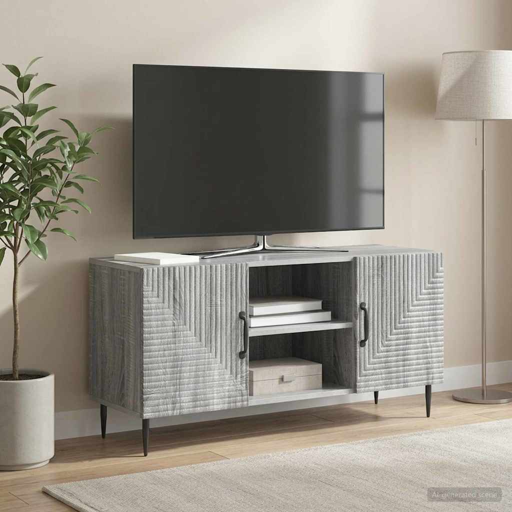 vidaXL TV Cabinet Grey Sonoma 102 x 34.5 x 50 cm Engineered Wood