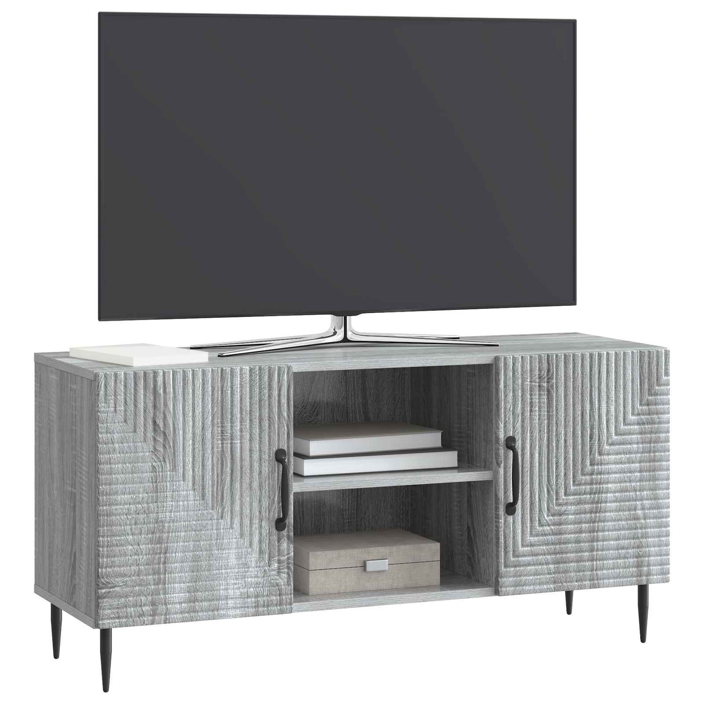 vidaXL TV Cabinet Grey Sonoma 102 x 34.5 x 50 cm Engineered Wood