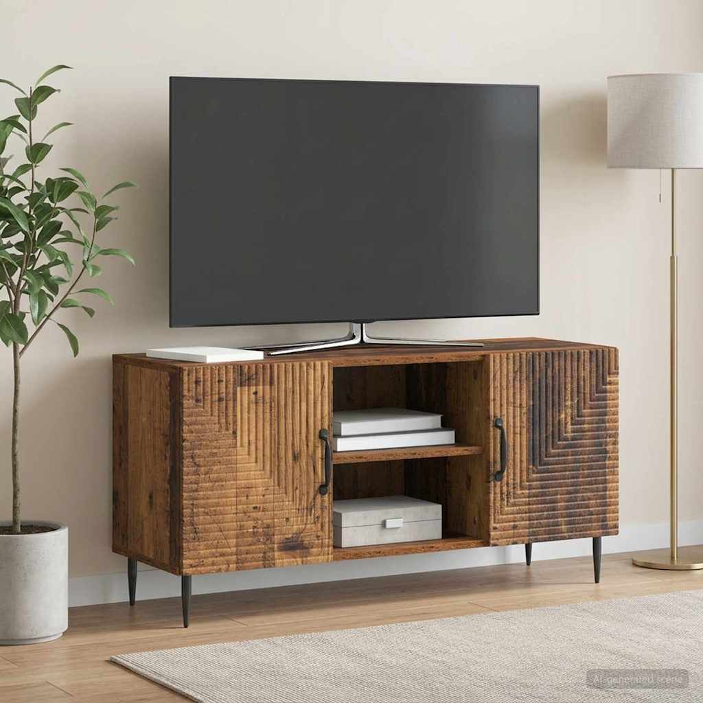 vidaXL TV Cabinet Old Wood 102 x 34.5 x 50 cm Engineered Wood