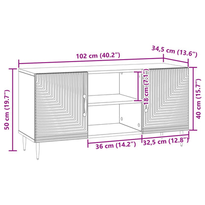 vidaXL TV Cabinet Artisan Oak 102 x 34.5 x 50 cm Engineered Wood