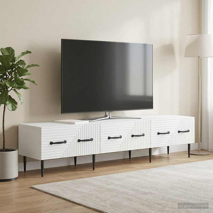 vidaXL TV Cabinet with Drawer White 147 x 34.5 x 30 cm Engineered Wood
