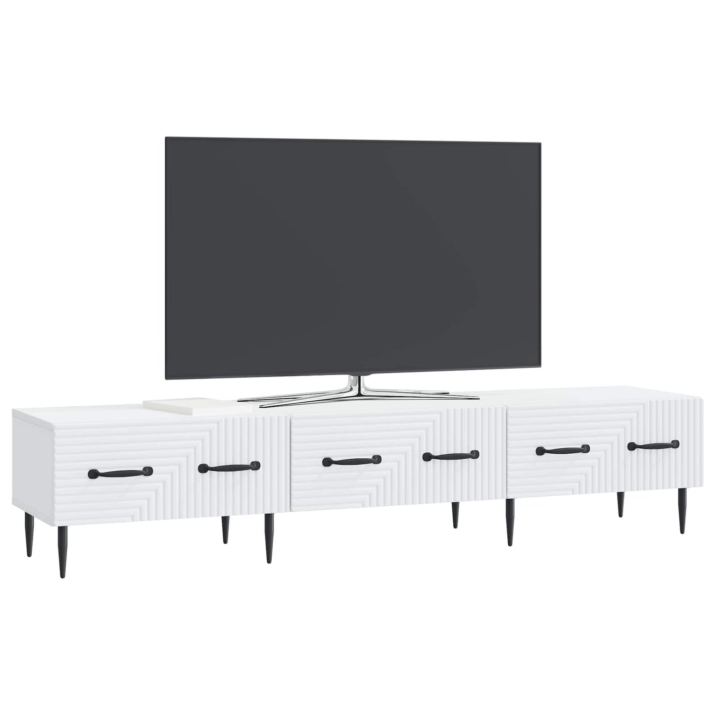 vidaXL TV Cabinet with Drawer White 147 x 34.5 x 30 cm Engineered Wood