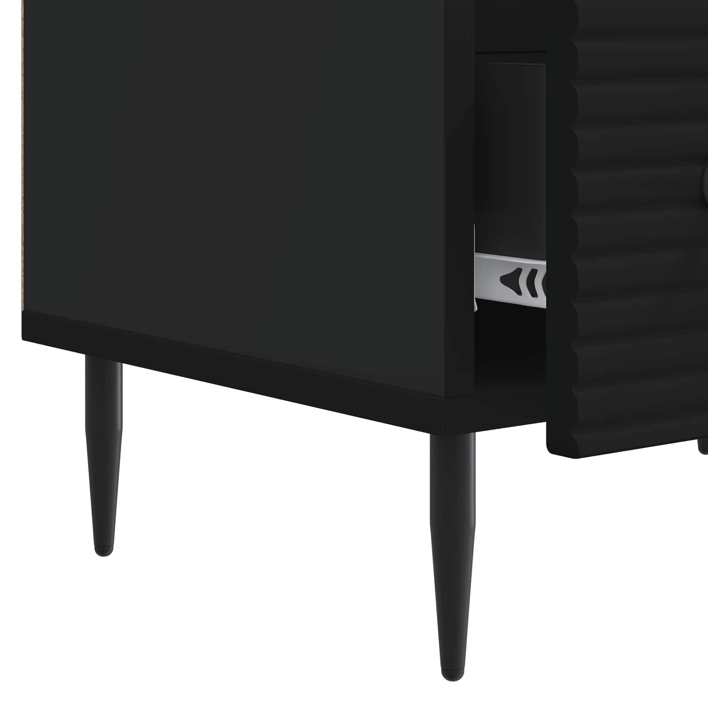 vidaXL TV Cabinet with Drawer Black 147 x 34.5 x 30 cm Engineered Wood