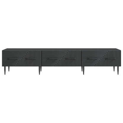 vidaXL TV Cabinet with Drawer Black 147 x 34.5 x 30 cm Engineered Wood