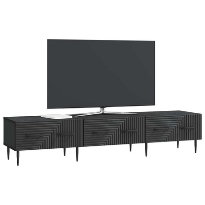 vidaXL TV Cabinet with Drawer Black 147 x 34.5 x 30 cm Engineered Wood