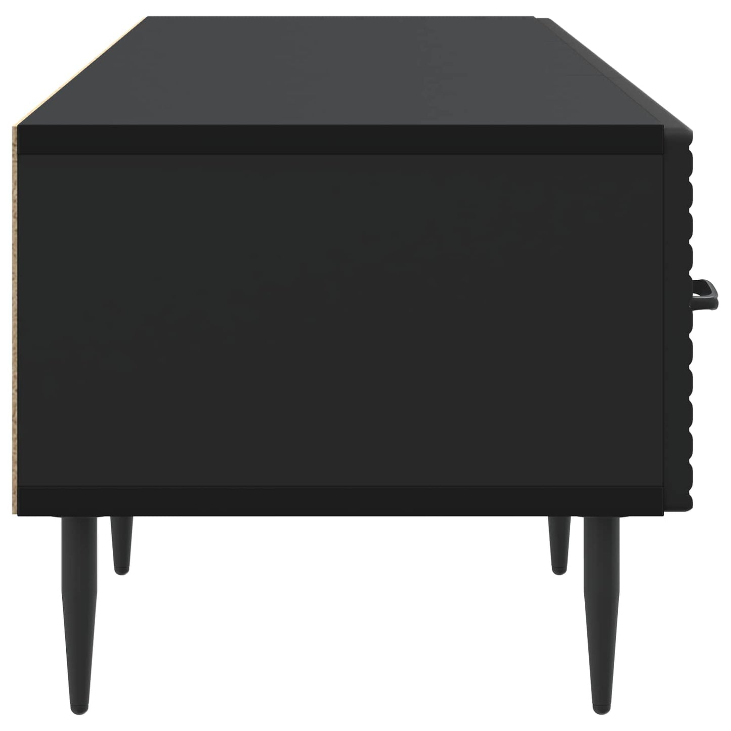 vidaXL TV Cabinet with Drawer Black 147 x 34.5 x 30 cm Engineered Wood