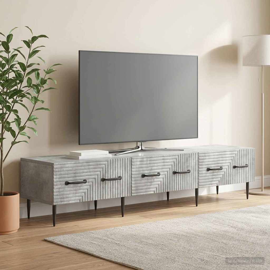 vidaXL TV Cabinet Concrete Grey 147 x 34.5 x 30 cm Engineered Wood