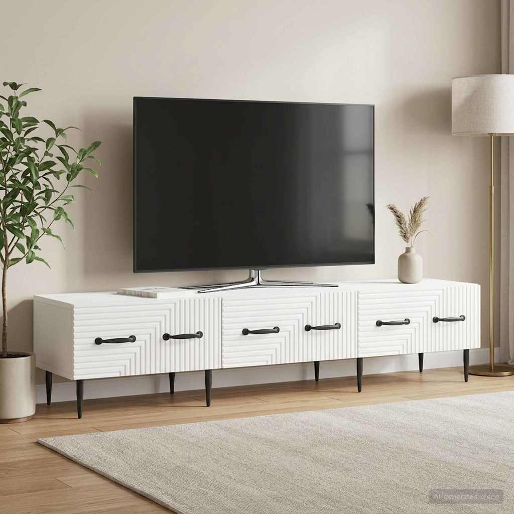 vidaXL TV Cabinet High Gloss White 147 x 34.5 x 30 cm Engineered Wood