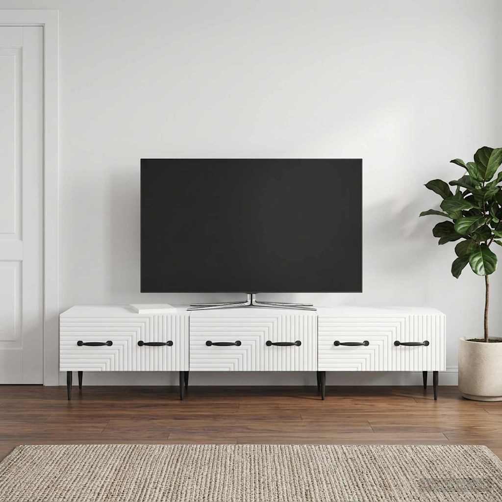 vidaXL TV Cabinet High Gloss White 147 x 34.5 x 30 cm Engineered Wood