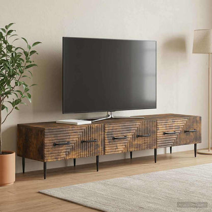 vidaXL TV Cabinet Smoked Oak 147 x 34.5 x 30 cm Engineered Wood
