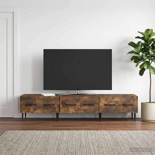 vidaXL TV Cabinet Smoked Oak 147 x 34.5 x 30 cm Engineered Wood