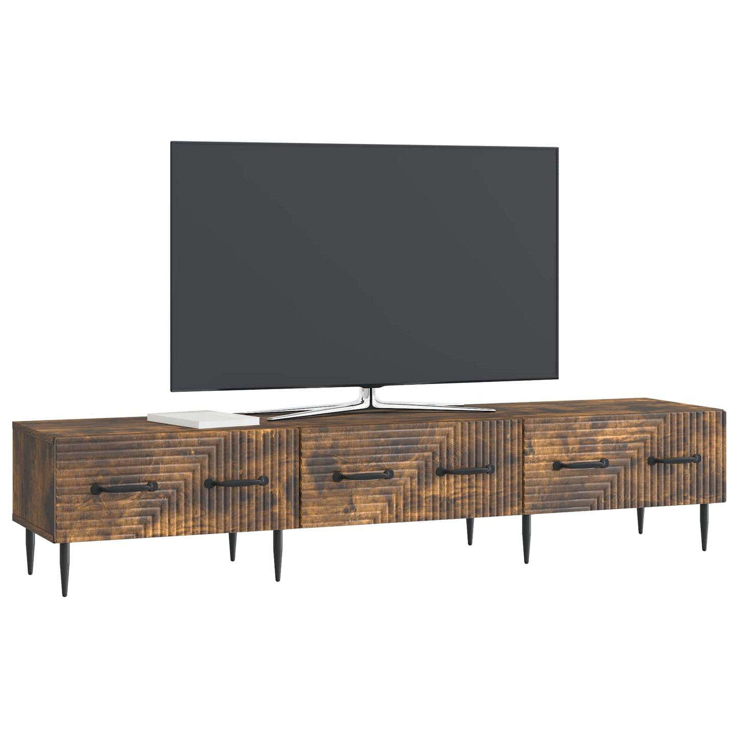 vidaXL TV Cabinet Smoked Oak 147 x 34.5 x 30 cm Engineered Wood
