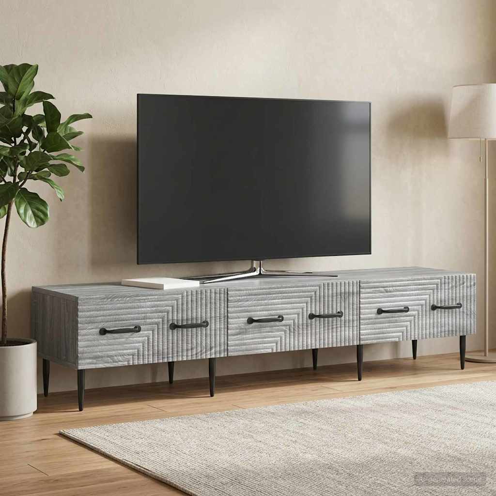 vidaXL TV Cabinet Grey Sonoma 147 x 34.5 x 30 cm Engineered Wood