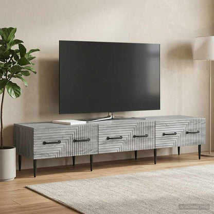 vidaXL TV Cabinet Grey Sonoma 147 x 34.5 x 30 cm Engineered Wood