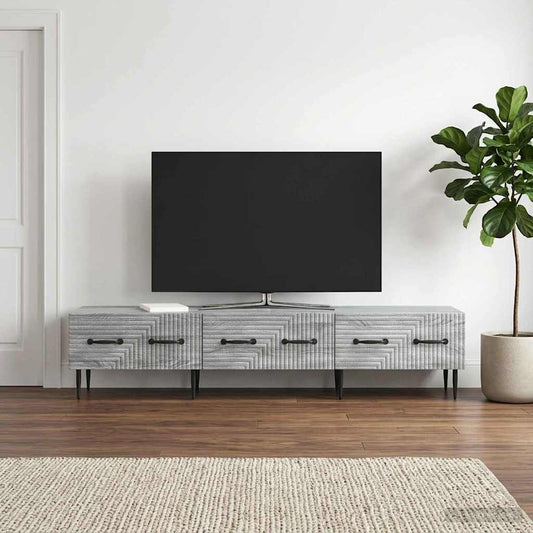 vidaXL TV Cabinet Grey Sonoma 147 x 34.5 x 30 cm Engineered Wood
