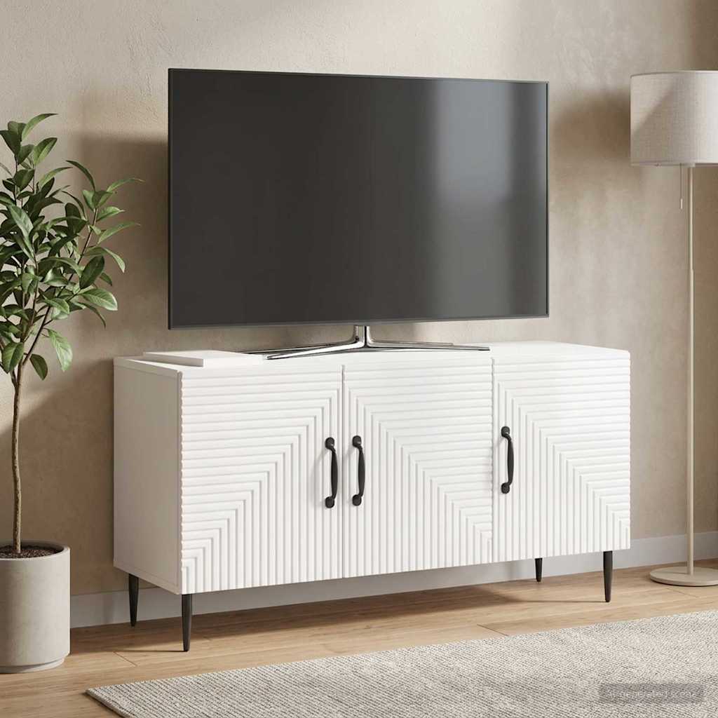 vidaXL TV Cabinet High Gloss White 99 x 34.5 x 50 cm Engineered Wood